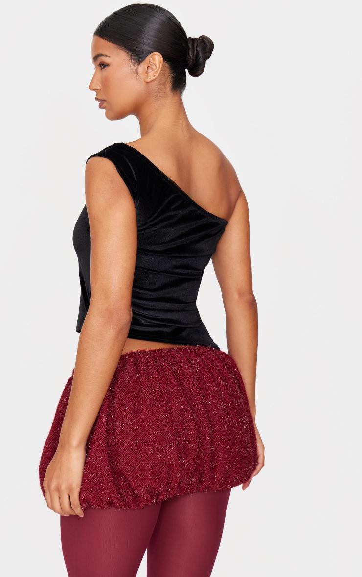 Black Velvet Asymmetric Long Top Product Image