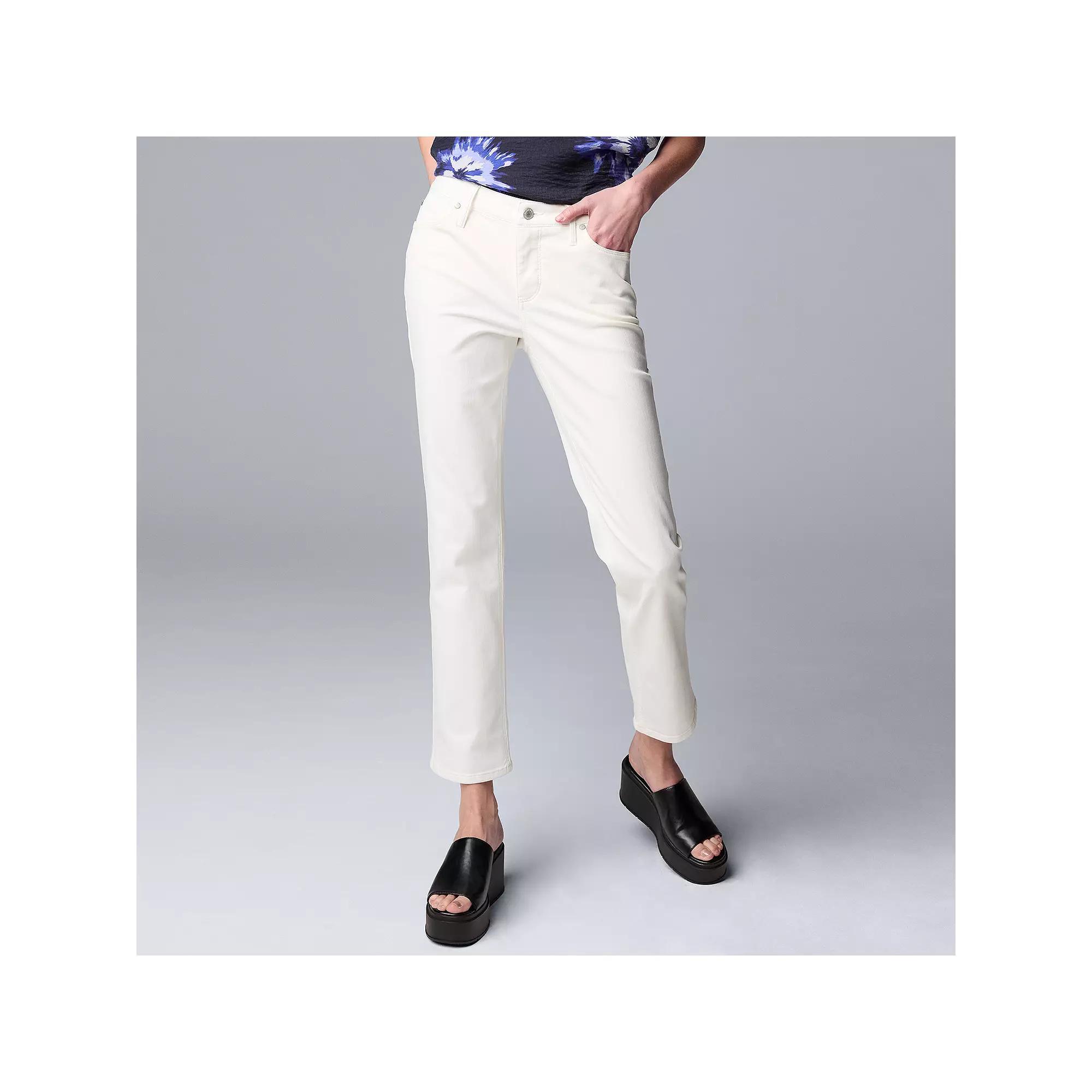 Women's Simply Vera Vera Wang Slim Straight Leg Jeans, Size: 0, Blue Product Image
