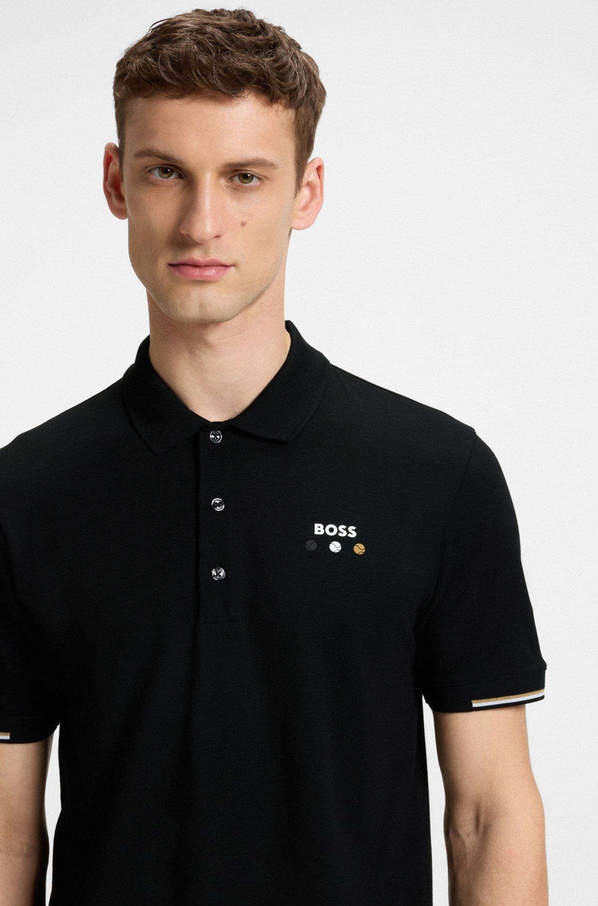 Active Paddy mercerized-cotton polo shirt with grid trims Product Image