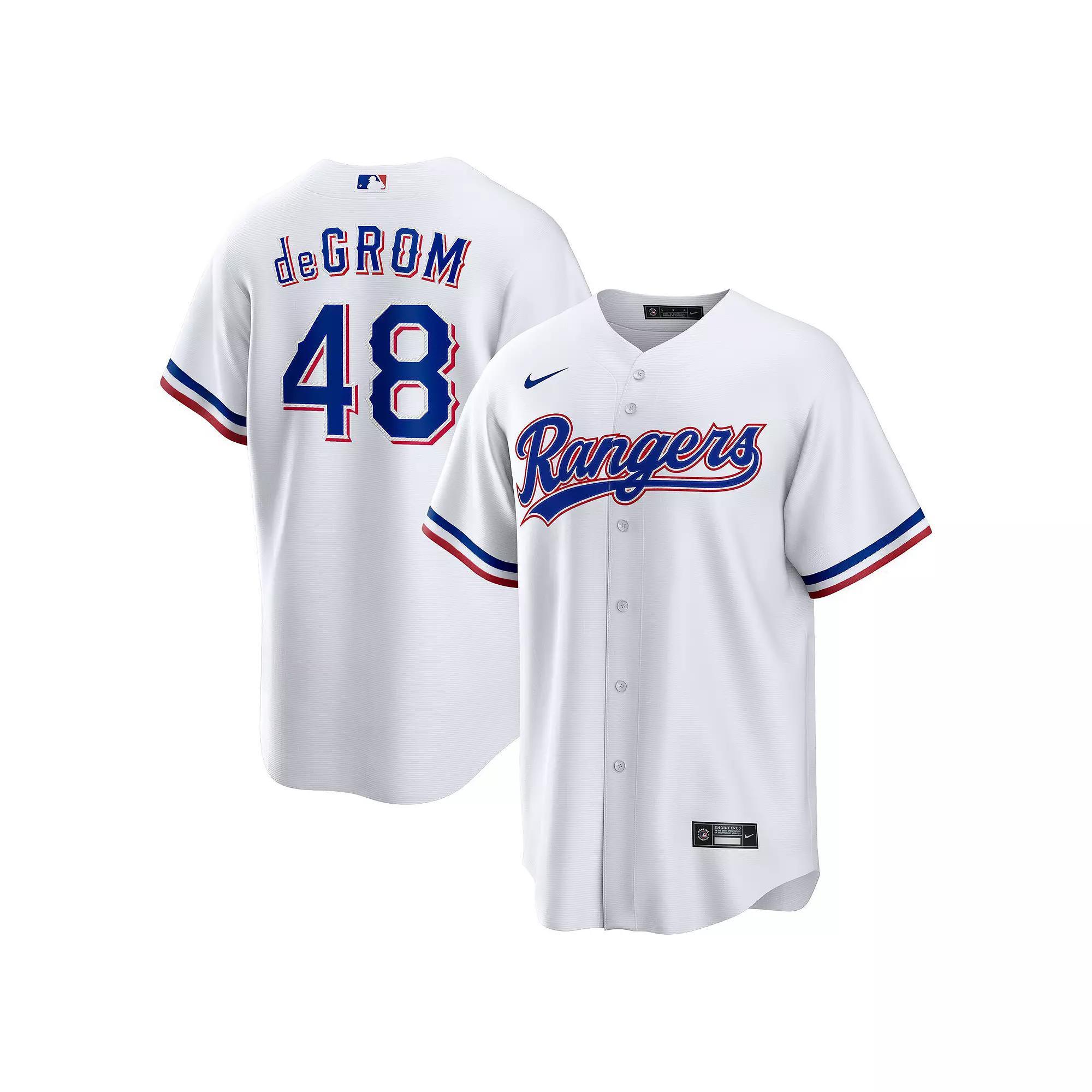 Men's Nike Jacob deGrom White Texas Rangers Home Replica Player Jersey, Size: Medium Product Image