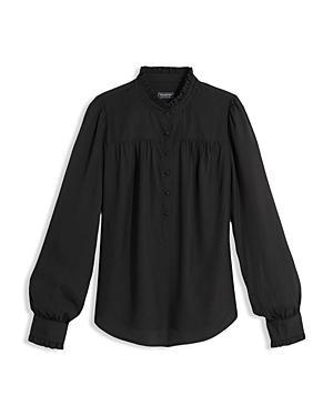 Womens Printed Twill Button-Front Shirt Product Image