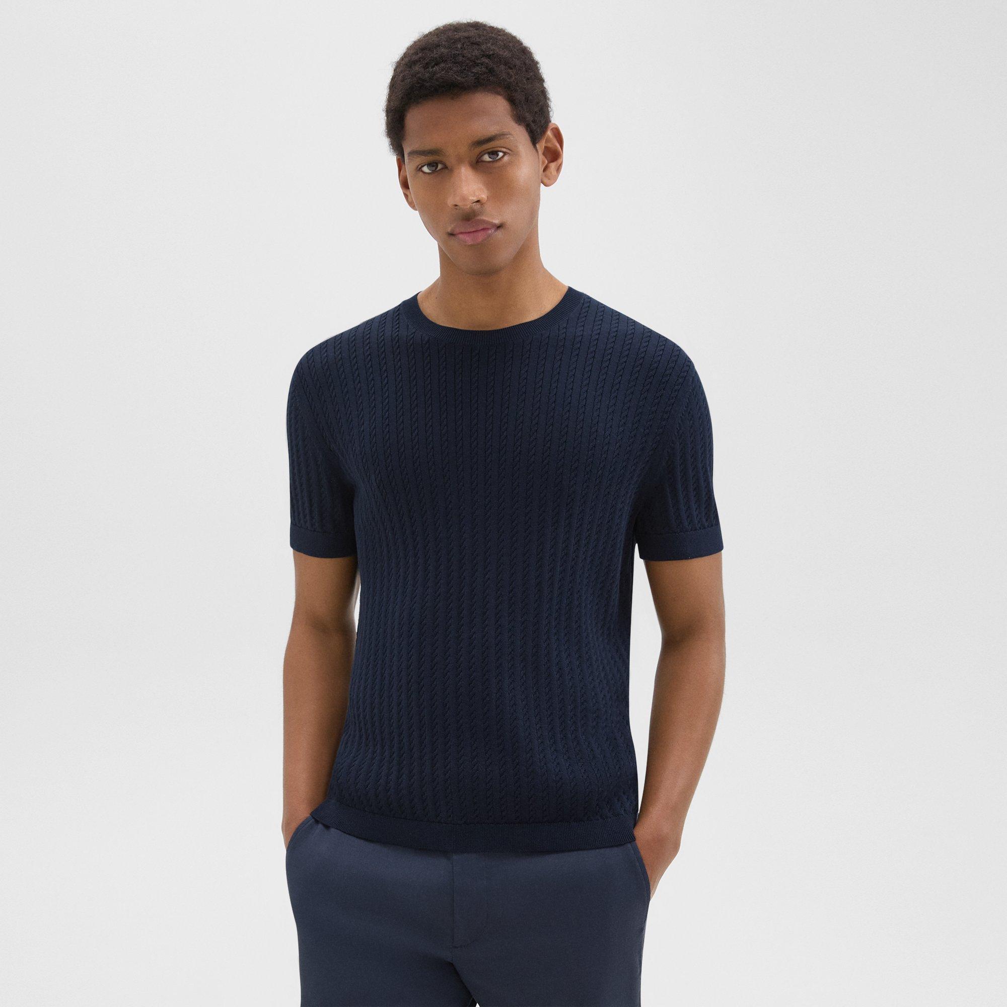 Cotton Cable Knit Tee | Theory Product Image
