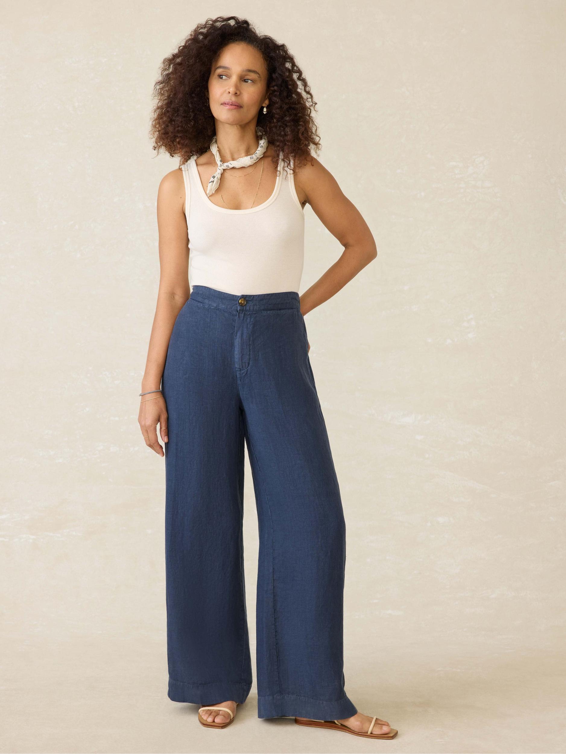 Sun Strider Linen Pant - Deep Sea Navy Female Product Image