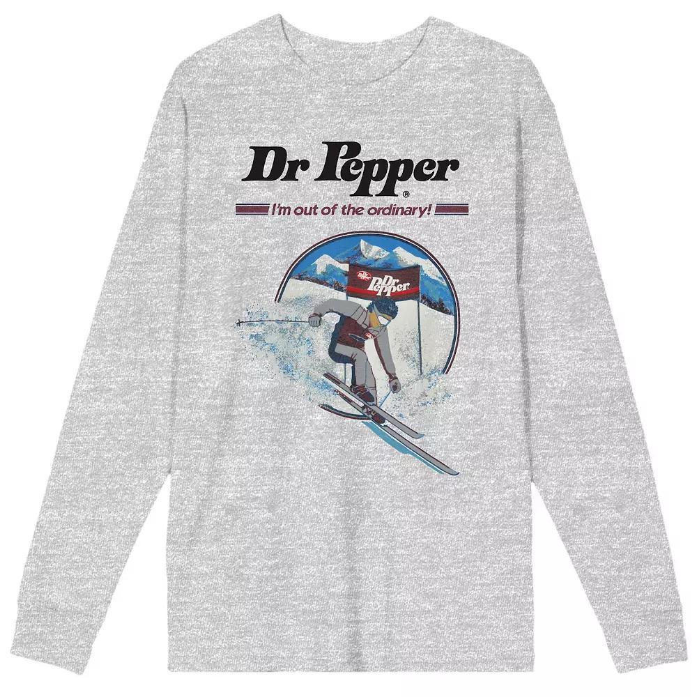 Men's Dr. Pepper I'm Out of the Ordinary Skiing Long Sleeve Graphic Tee, Size: XL, Gray Product Image