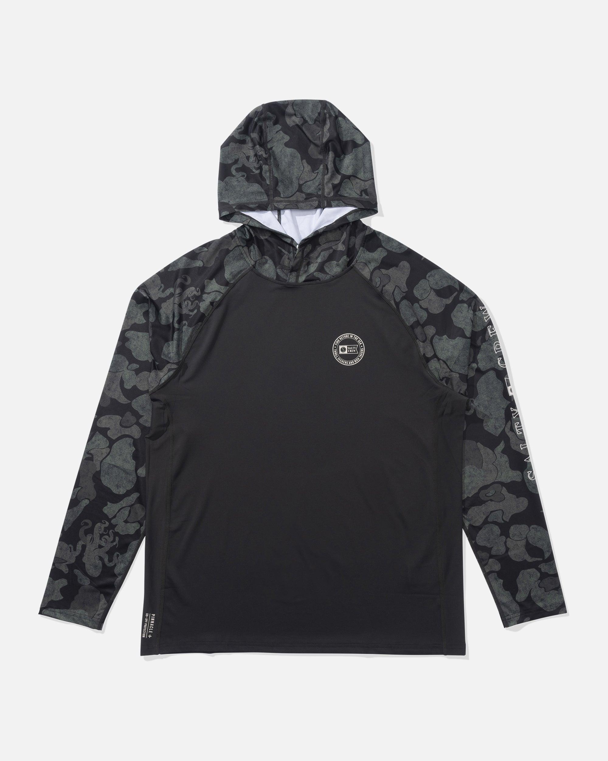 Apex Perforated Sunshirt Hoodie - Black Camo Male Product Image