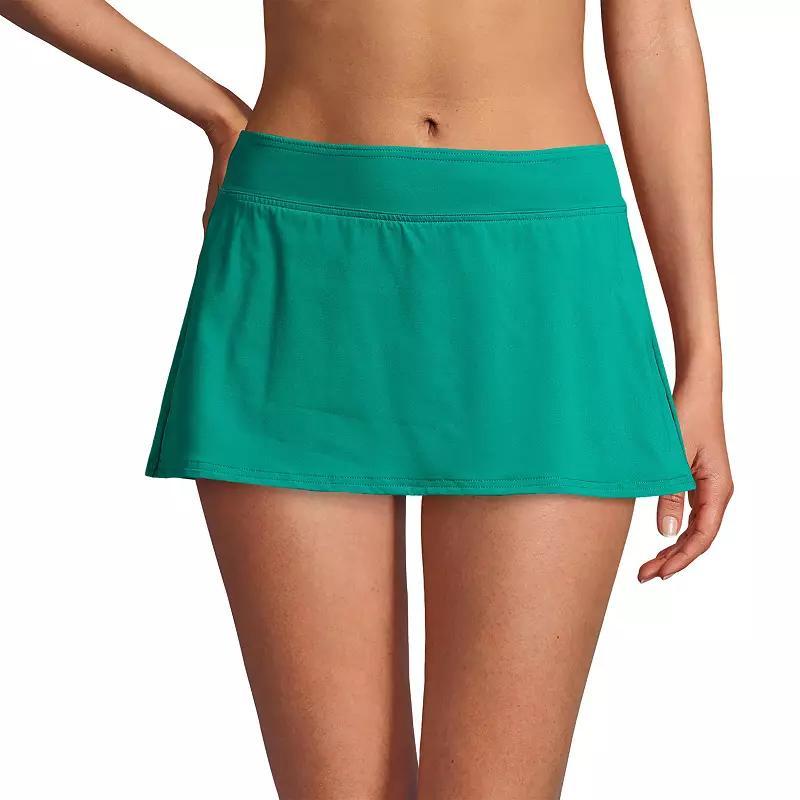 Women's Lands' End UPF 50 Mini Swim Skirt, Size: 4, Island Green Product Image