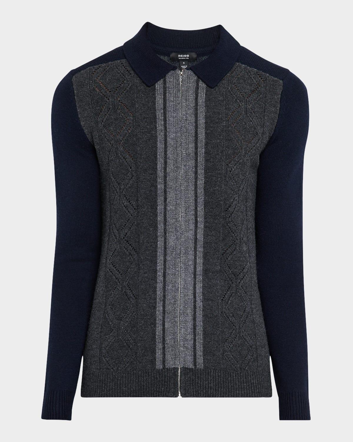 Mens Tennant Colorblock Zip Sweater Product Image