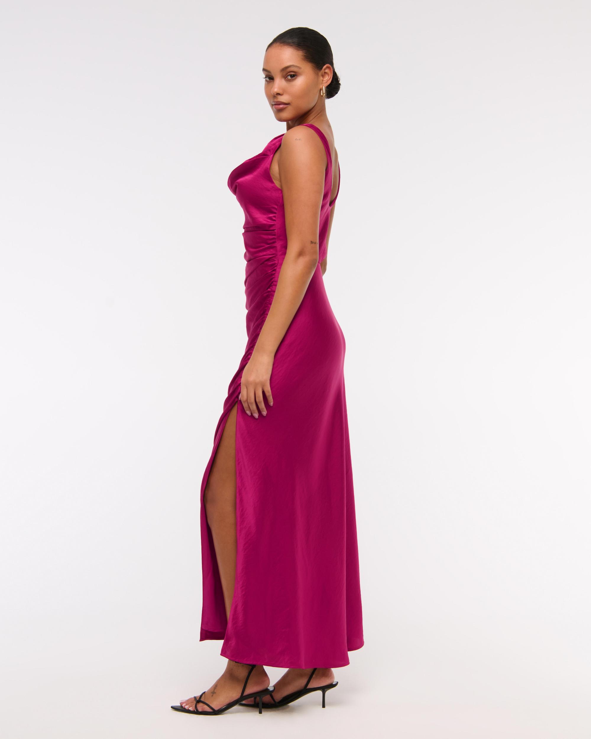 Cowl Neck Draped Maxi Dress Product Image