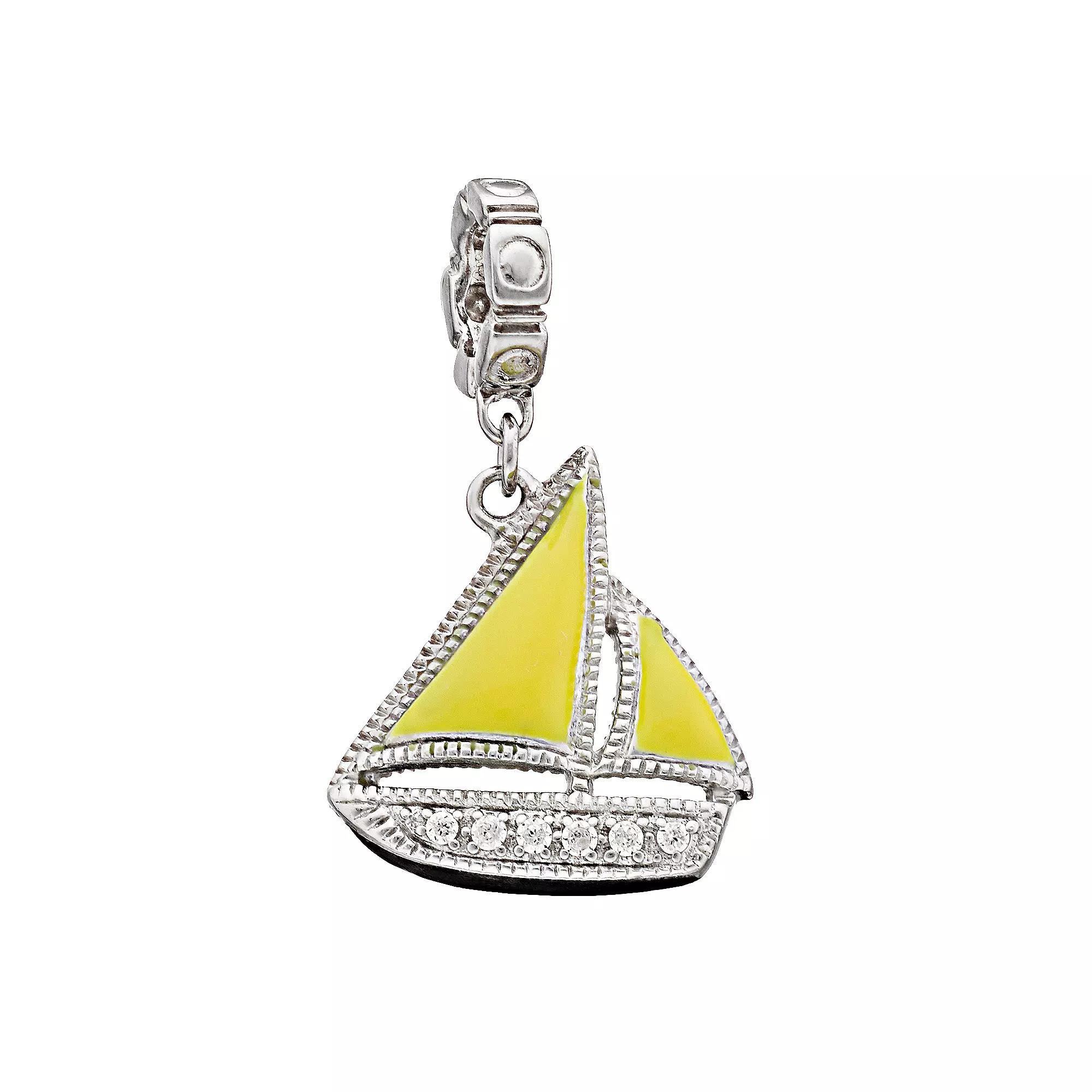 Lavish by TJM Sterling Silver Marcasite Yacht Charm, Women's Product Image