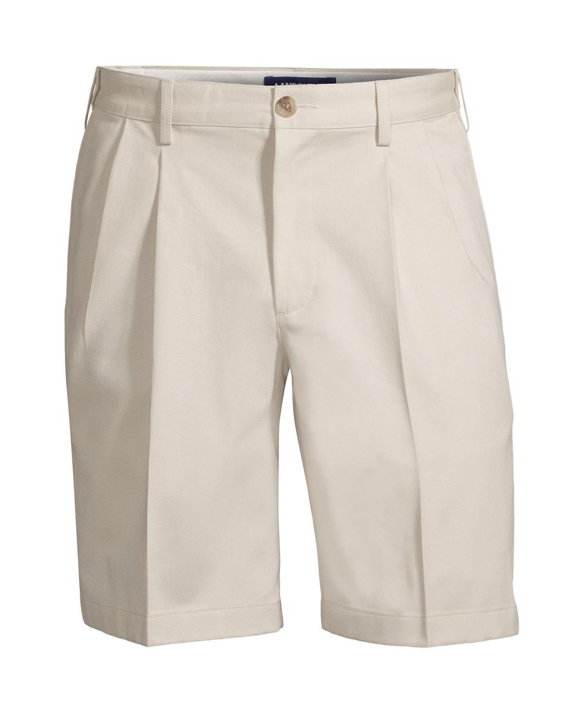 Men's Lands' End Comfort Waist 9-inch No-Iron Pleated Chino Shorts, Size: 37, Radiant Blue Product Image