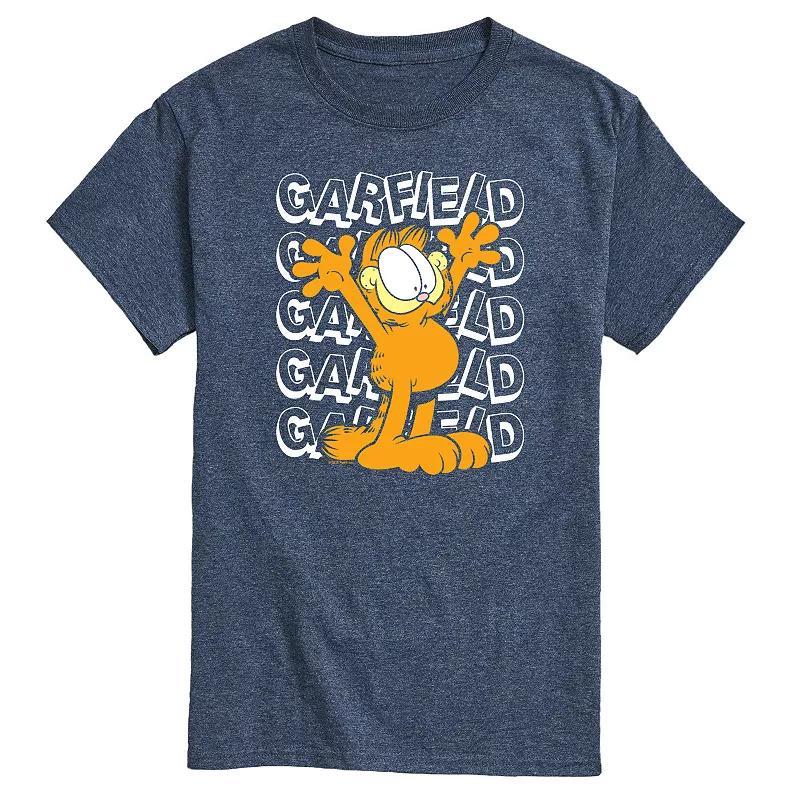 Mens Garfield Repeated Graphic Tee Blue Product Image