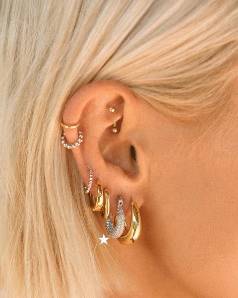 Pave Mini Martina Hoops | LUV AJ Product Image