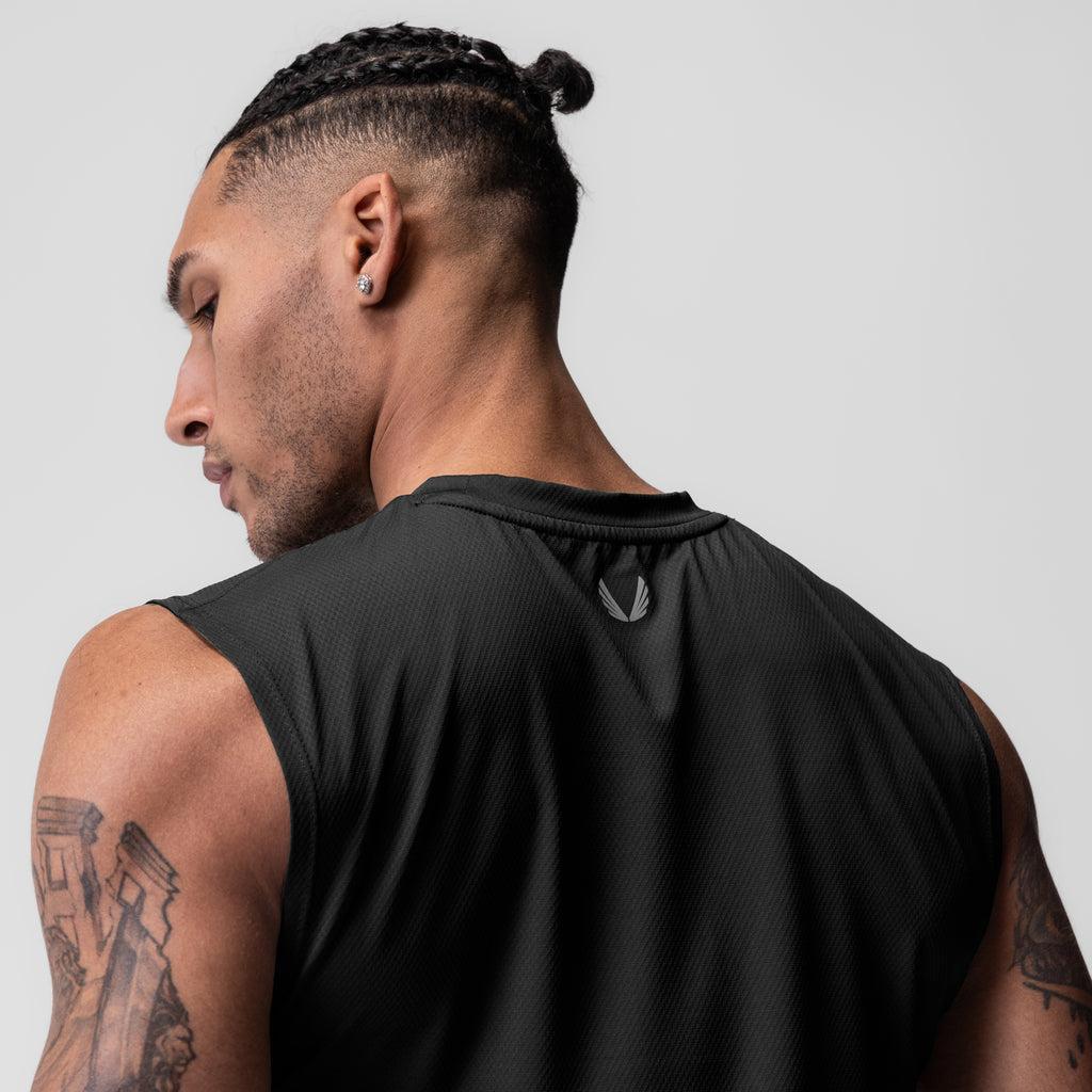 0757. AeroSilver® Cutoff Tank - Black "Box Logo" Product Image
