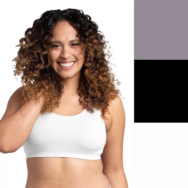 Women's Fruit of the Loom® 360 Stretch Bra 3-pack 3DSCSSB, Size: Large, Tiffany Silver Pack Product Image