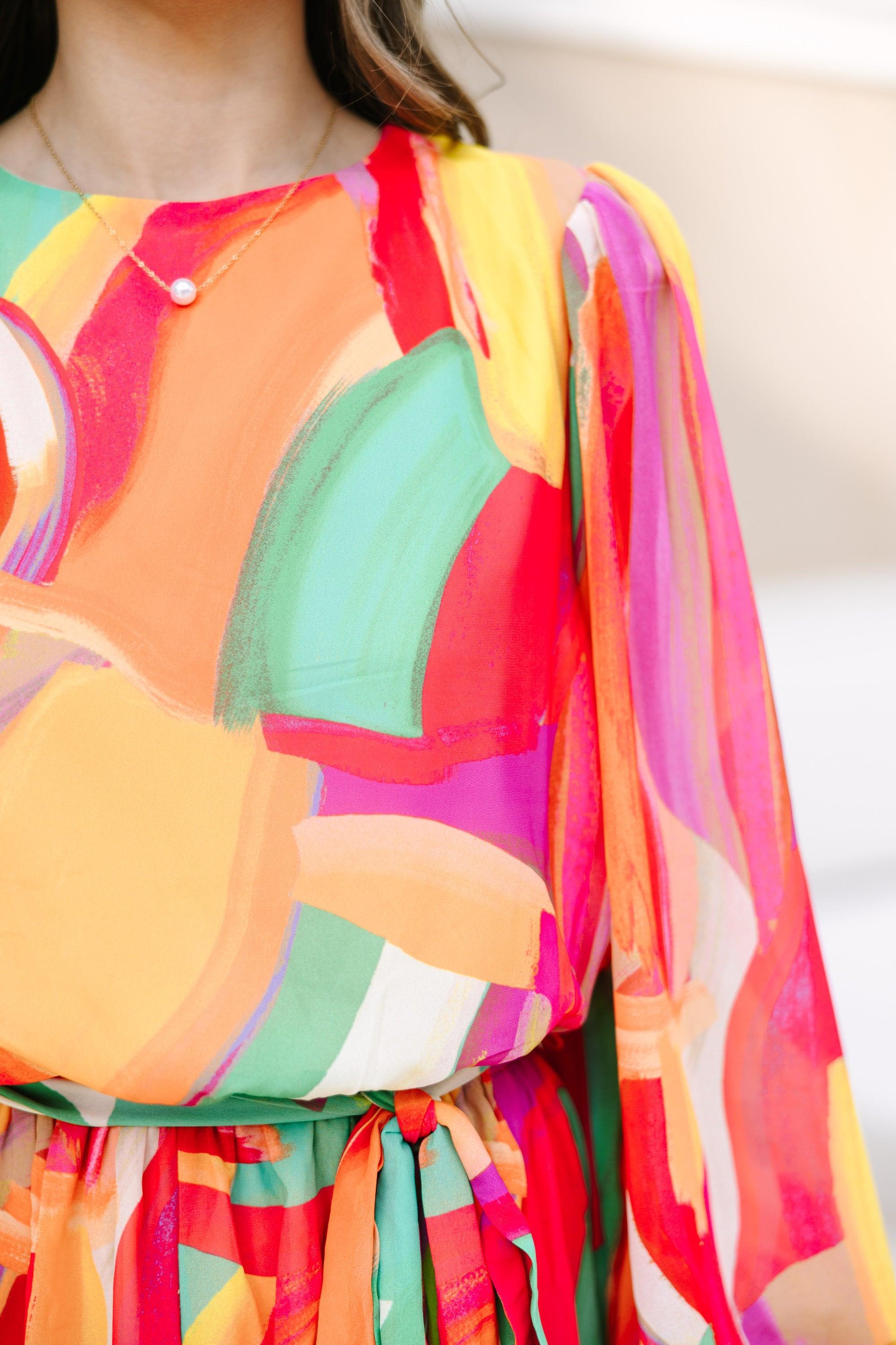 Best In Bold Green Abstract Dress Female Product Image