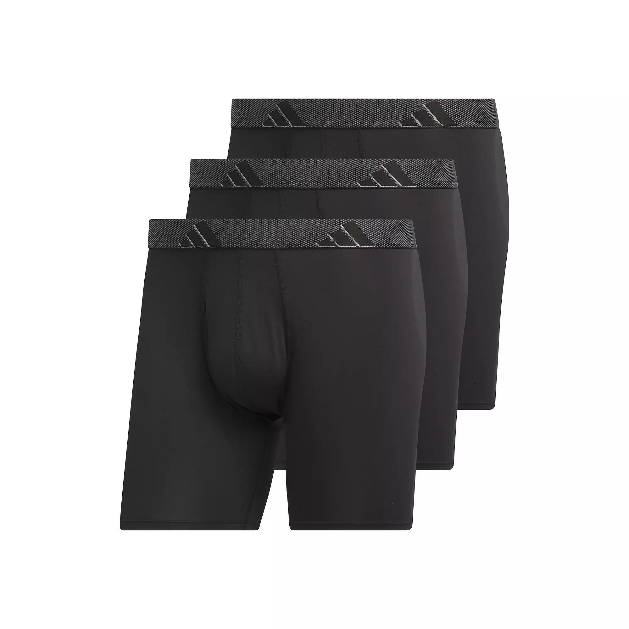 Big & Tall adidas 3-pack Microfiber Boxer Briefs, Men's, Size: 3XL, Black Product Image