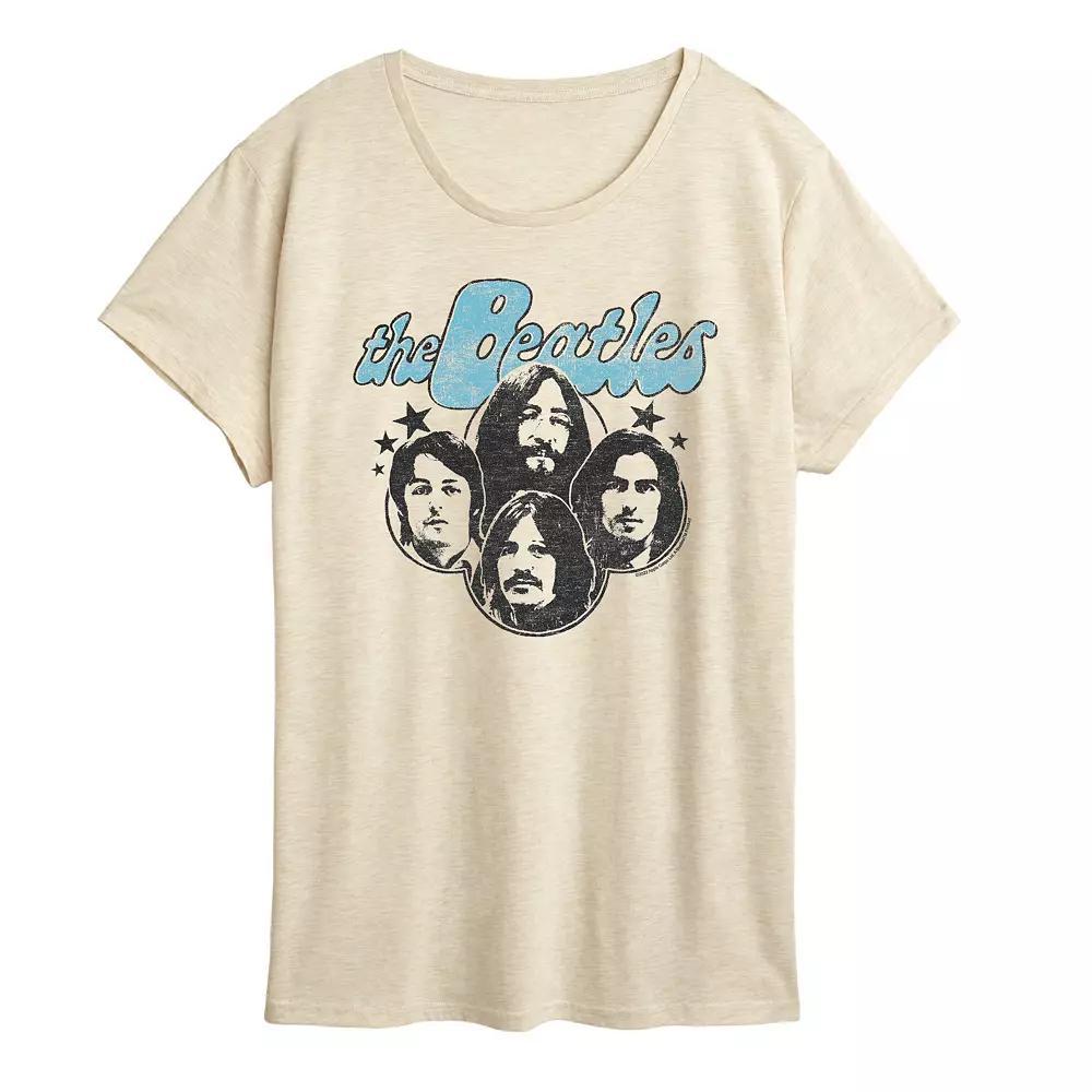 Women's The Beatles Vintage Stars Graphic Tee, Size: Large, Beige Product Image