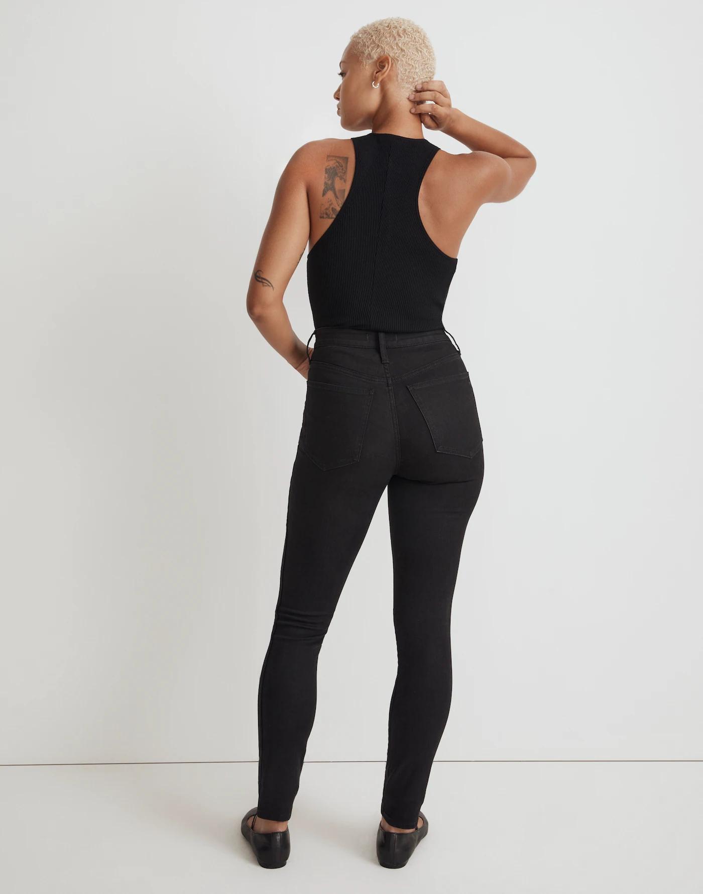 Tall Curvy High-Rise Skinny Jeans in Black Frost Product Image