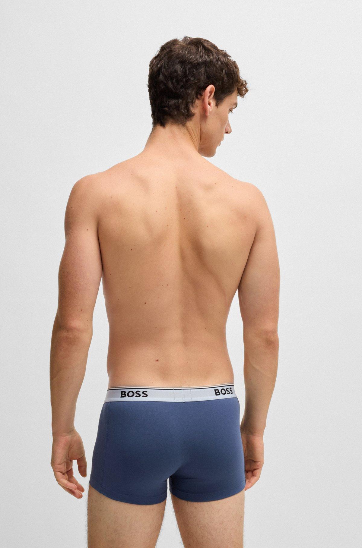 Three-pack of stretch-cotton trunks with logo waistbands Product Image