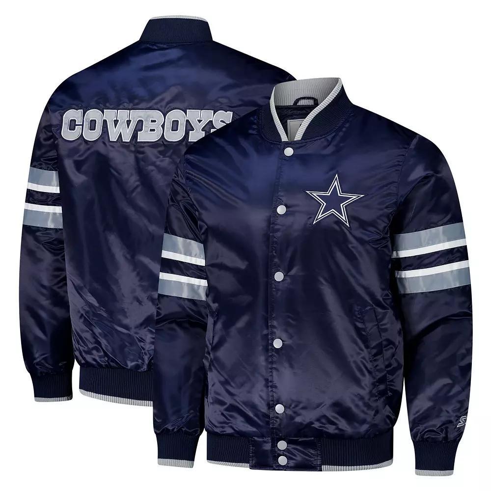 Men's Starter  Navy Dallas Cowboys Scout I Full-Snap Varsity Jacket, Size: 2XL, Blue Product Image