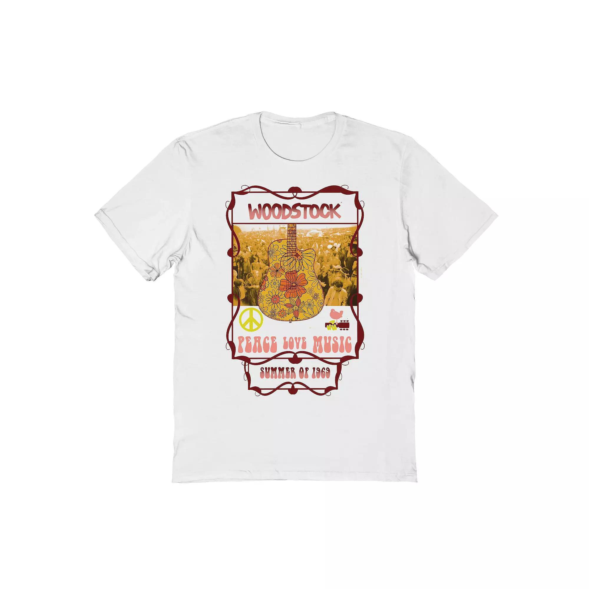 Mens Woodstock Peace Love Music Graphic Tee Product Image