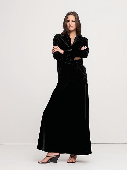 Velvet Asymmetrical Shirt Product Image