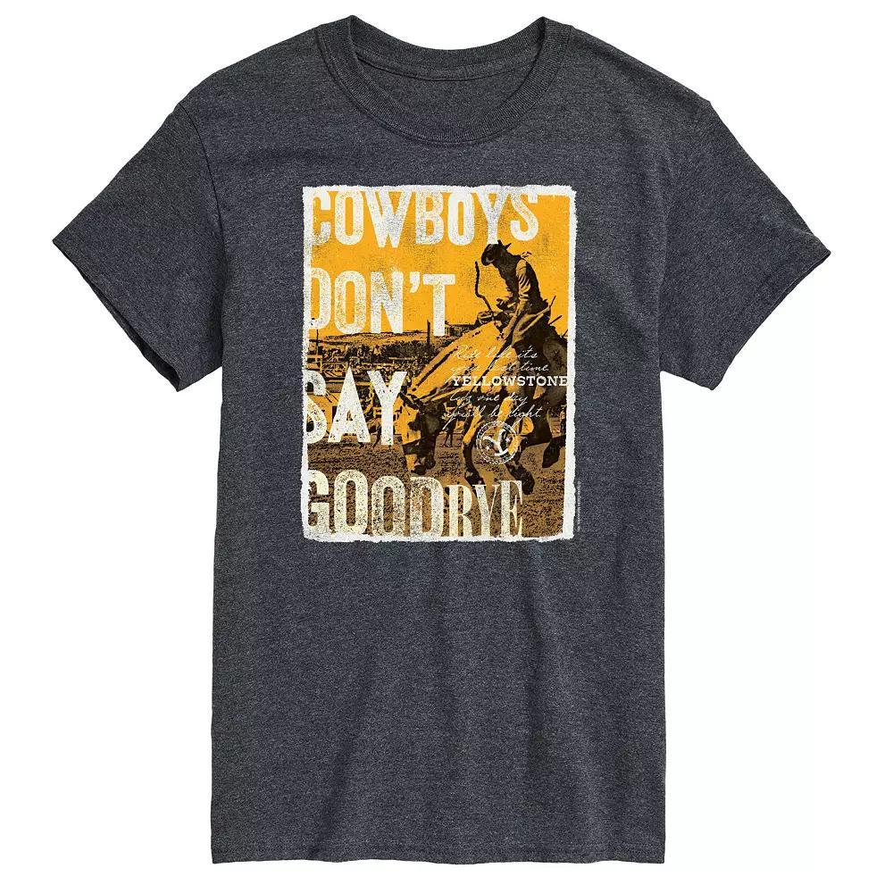 Mens Yellowstone Cowboys Dont Say Goodbye Graphic Tee Red Product Image