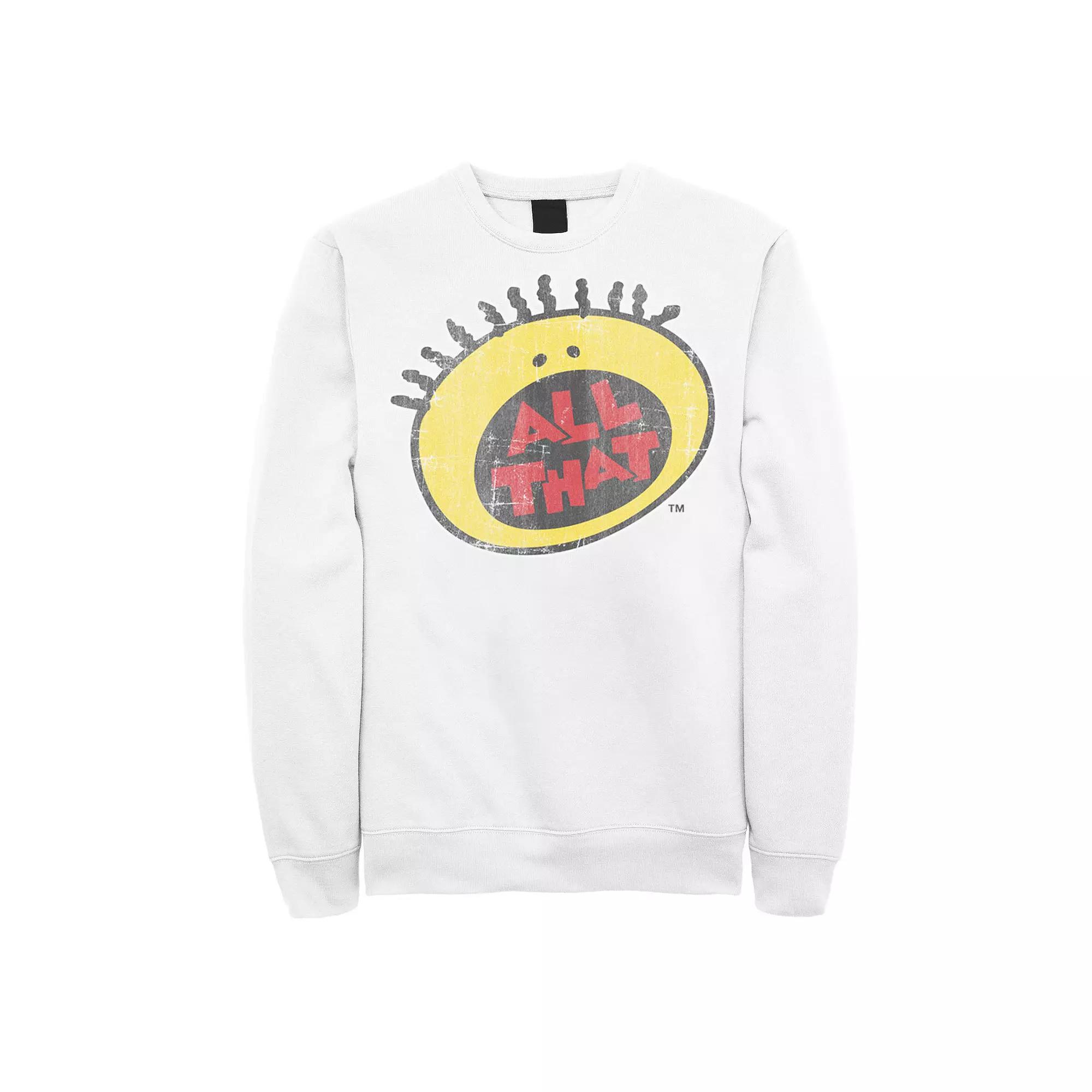 Men's Nickelodeon All That Classic Vintage Face Sweatshirt, Size: Medium, White Product Image