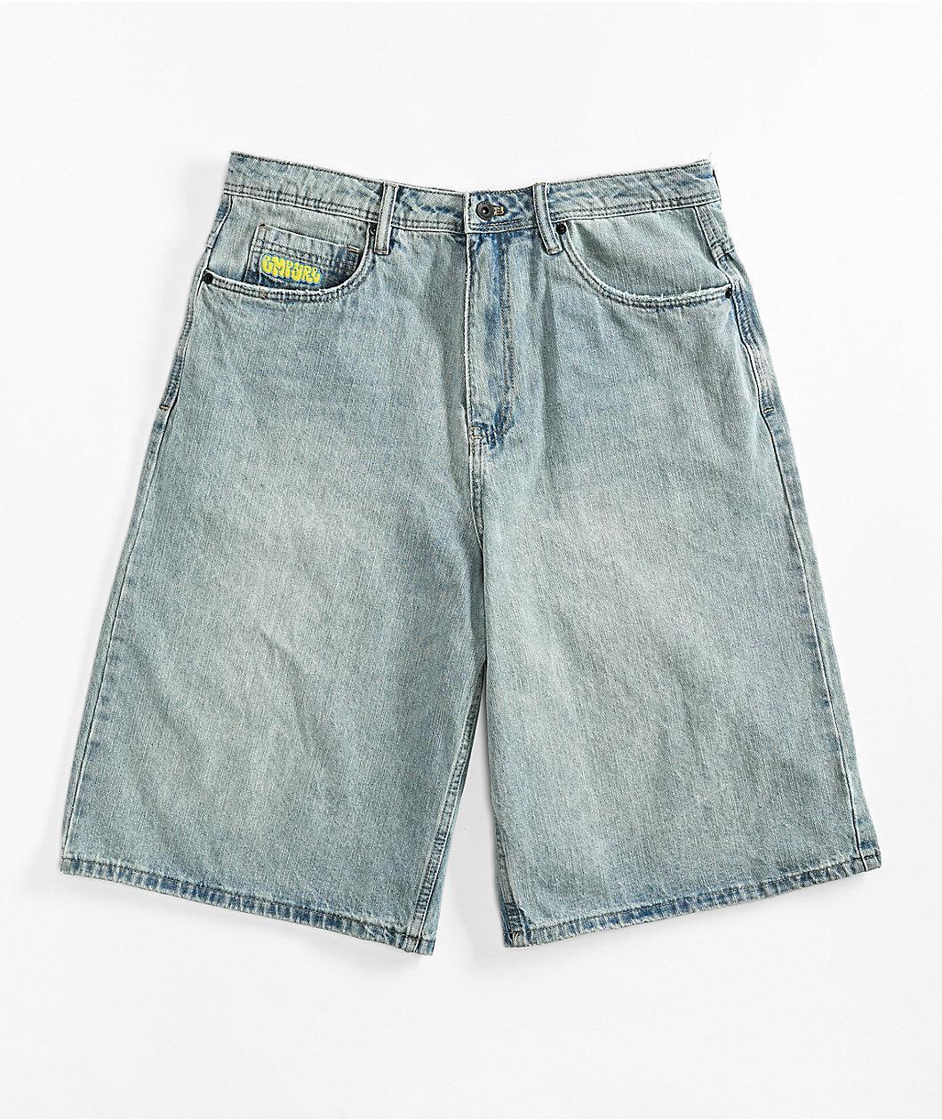 Empyre Ultra Loose Light Blue Denim Skate Shorts Product Image
