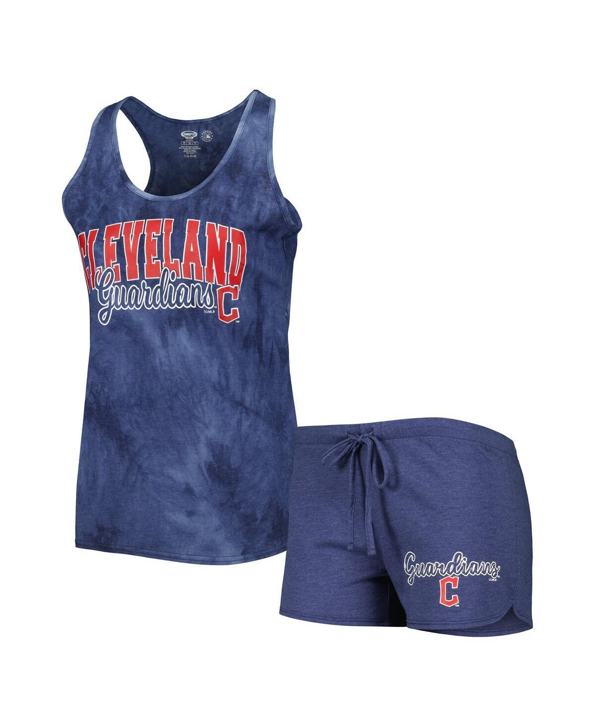Women's Concepts Sport Navy Cleveland Guardians Billboard Racerback Tank Top & Shorts Sleep Set, Size: Medium, Grd Blue Product Image