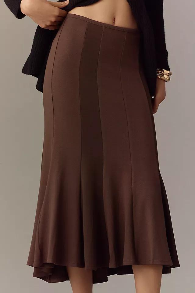 By Anthropologie Fluted Knit Pencil Midi Skirt Product Image