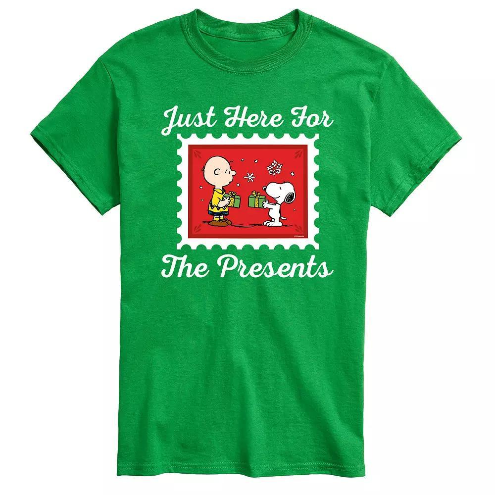 Mens Peanuts Just Here For The Presents Graphic Tee Product Image
