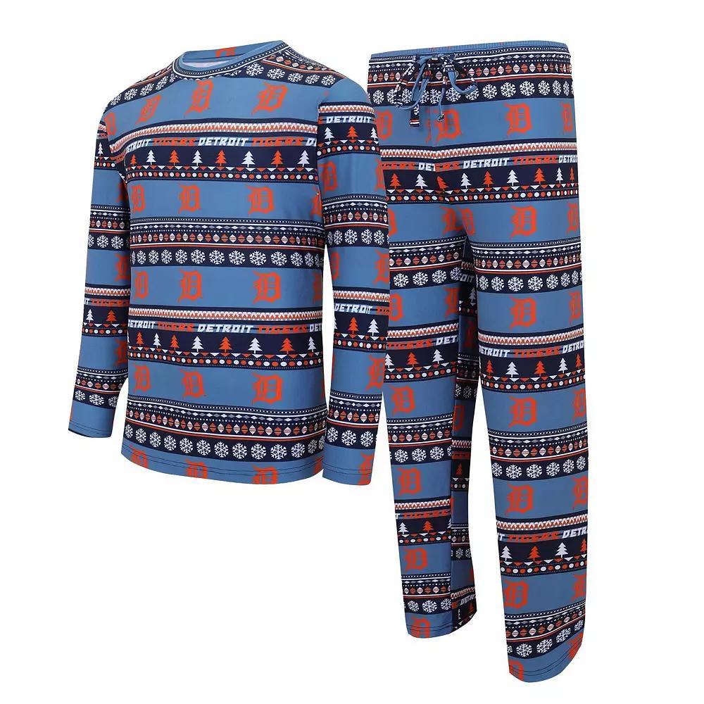 Men's Concepts Sport Navy Detroit Tigers Knit Ugly Sweater Long Sleeve Top & Pants Set, Size: XL, Blue Product Image