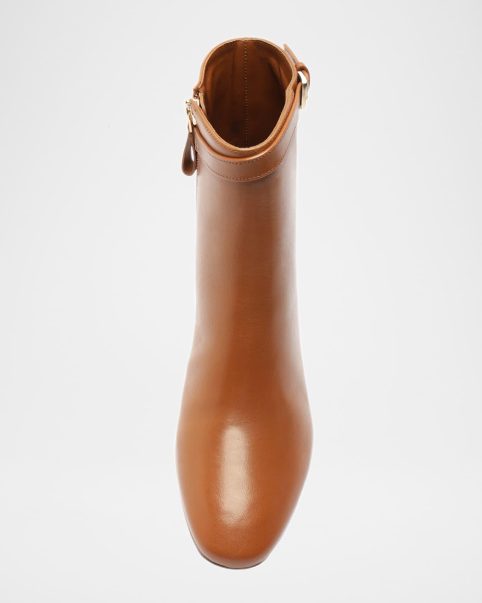 Candance Leather Buckle Ankle Booties Product Image