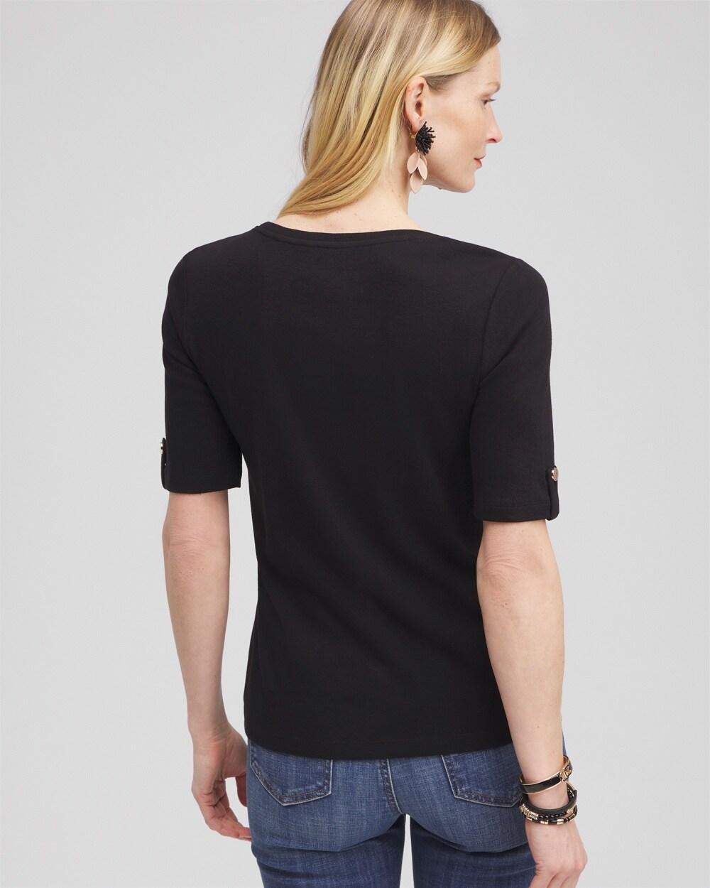 Elbow Sleeve Cotton Tee Product Image