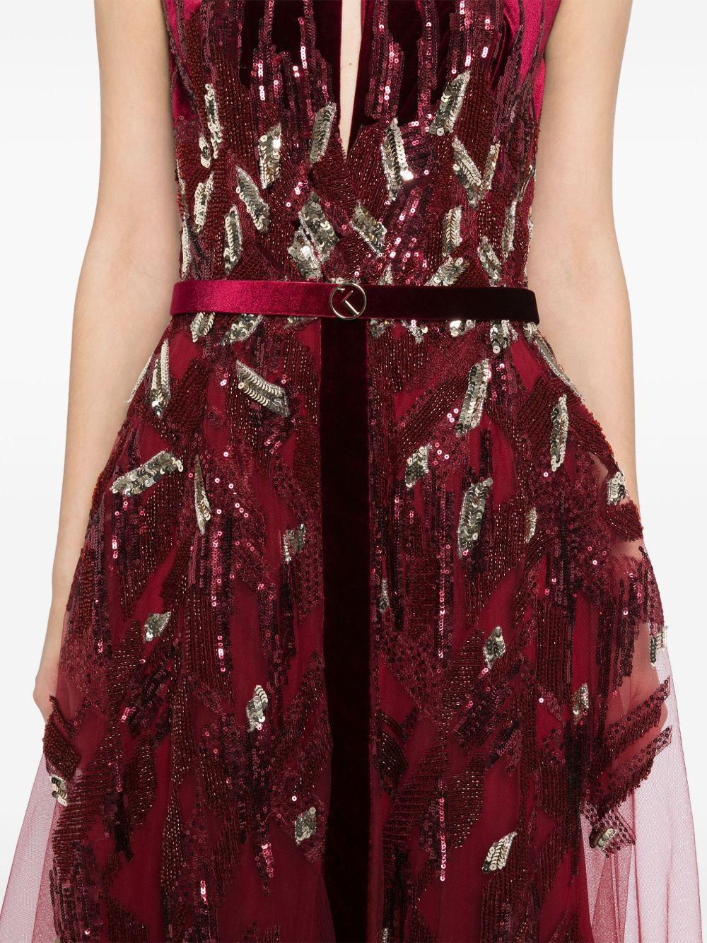 velvet embroidered dress Product Image