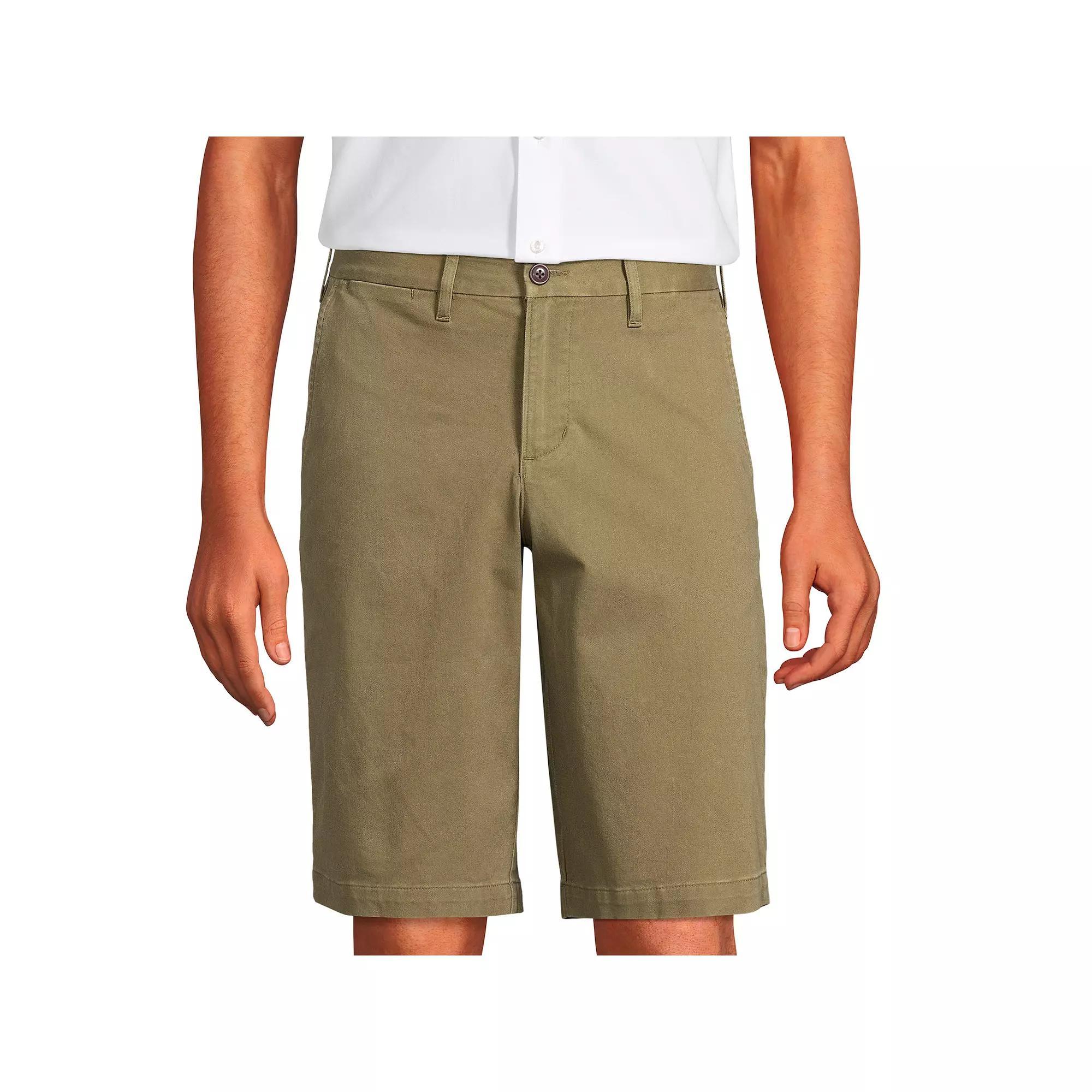 Big & Tall Lands End 11-Inch Comfort-Waist Knockabout Chino Shorts, Mens Green Product Image