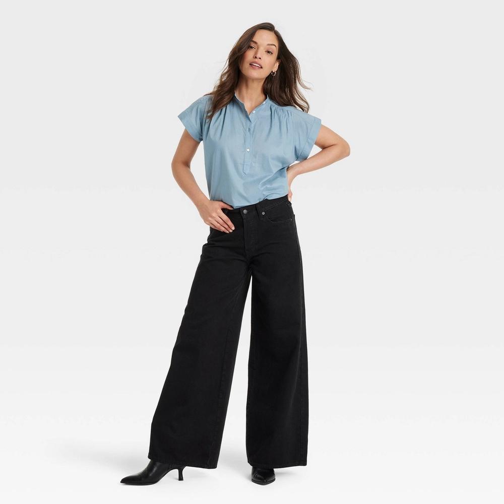 Women's Popover Short Sleeve Blouse - Universal Thread™ Product Image