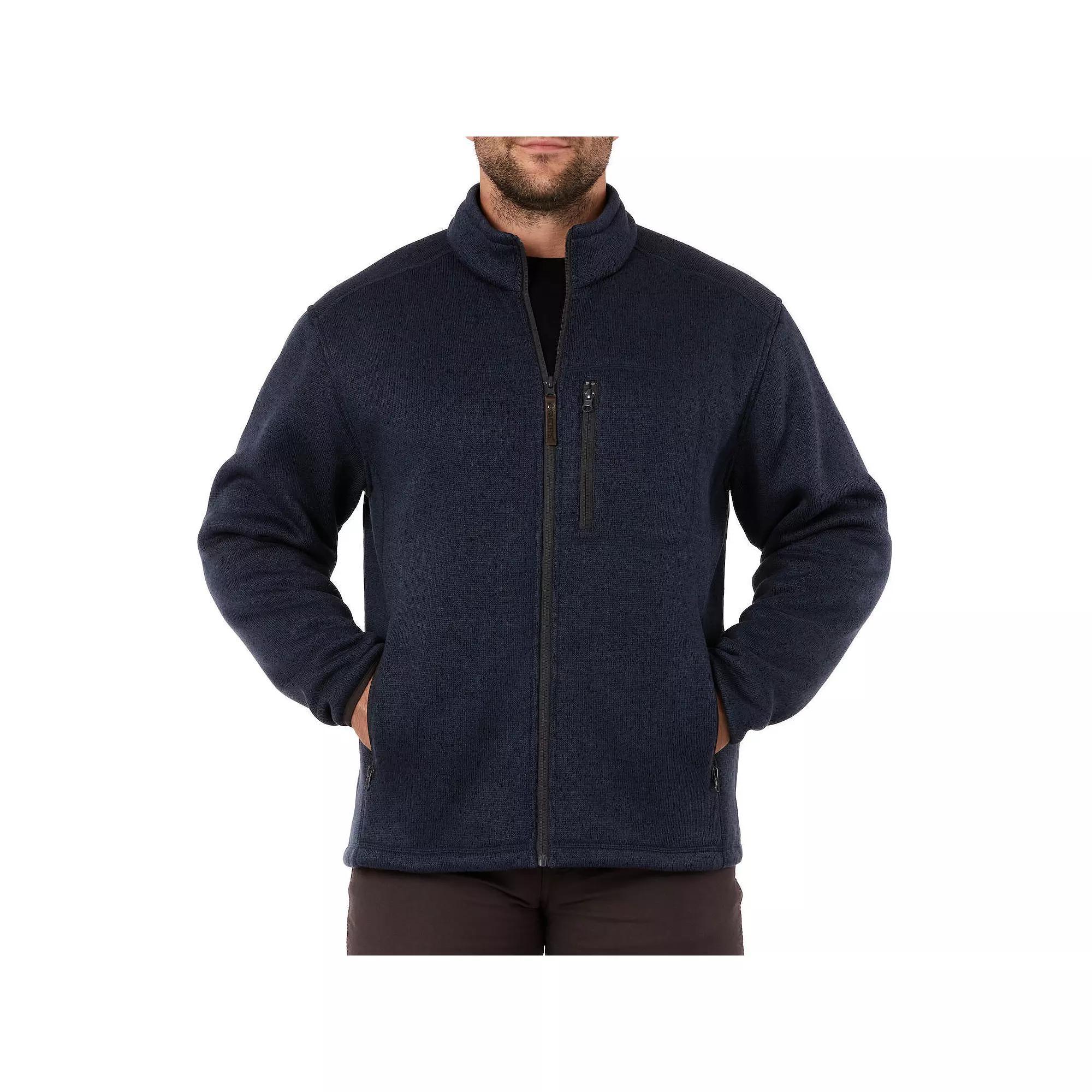 Men's Smith's Workwear Sherpa-Lined Sweater Fleece Jacket, Size: XXL, Slate Blue Grey Product Image