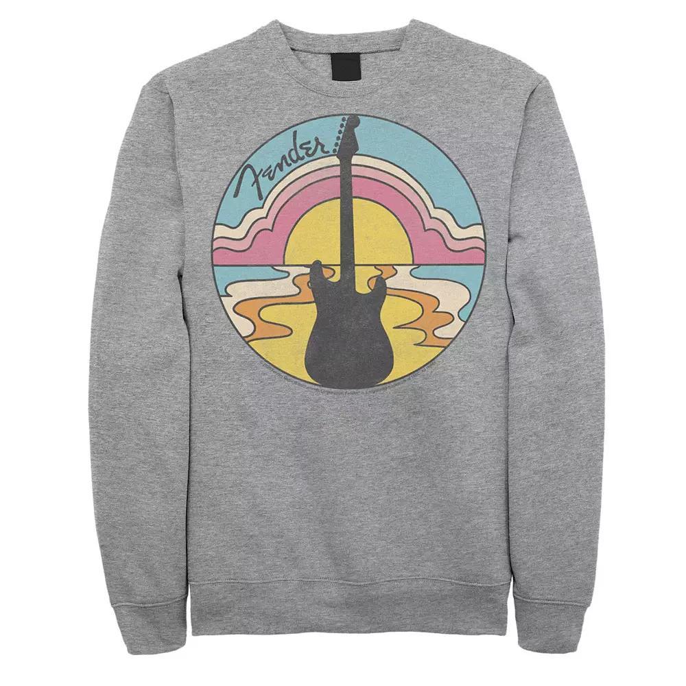Men's Fender Groovy Sunset Logo Sweatshirt, Size: XXL, Athletic Grey Product Image