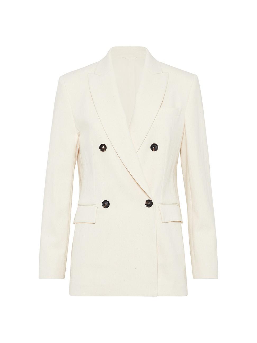 Womens Cotton and Virgin Wool Blazer Product Image