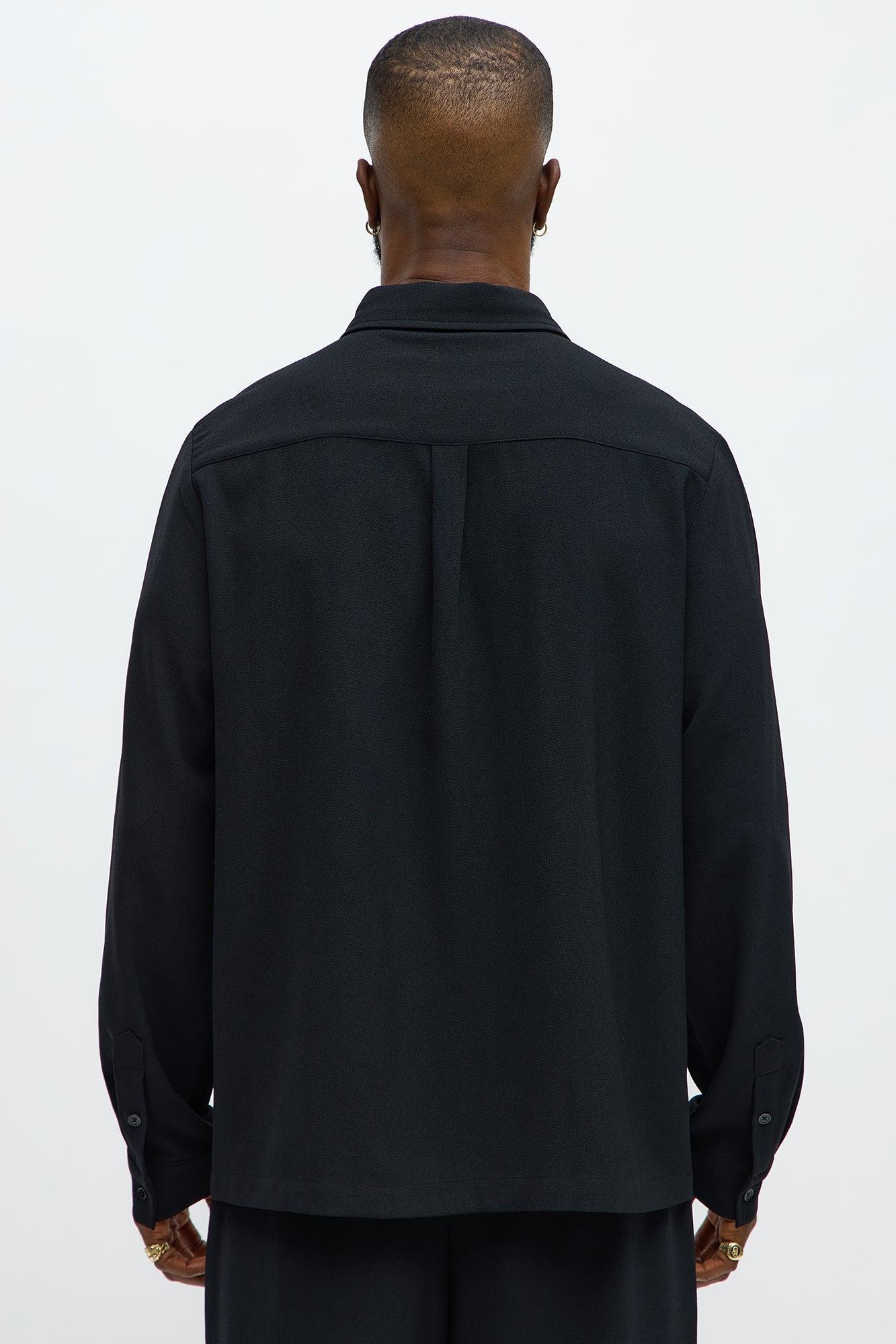 Golden Hour Long Sleeve Button Up Shirt - Black Product Image