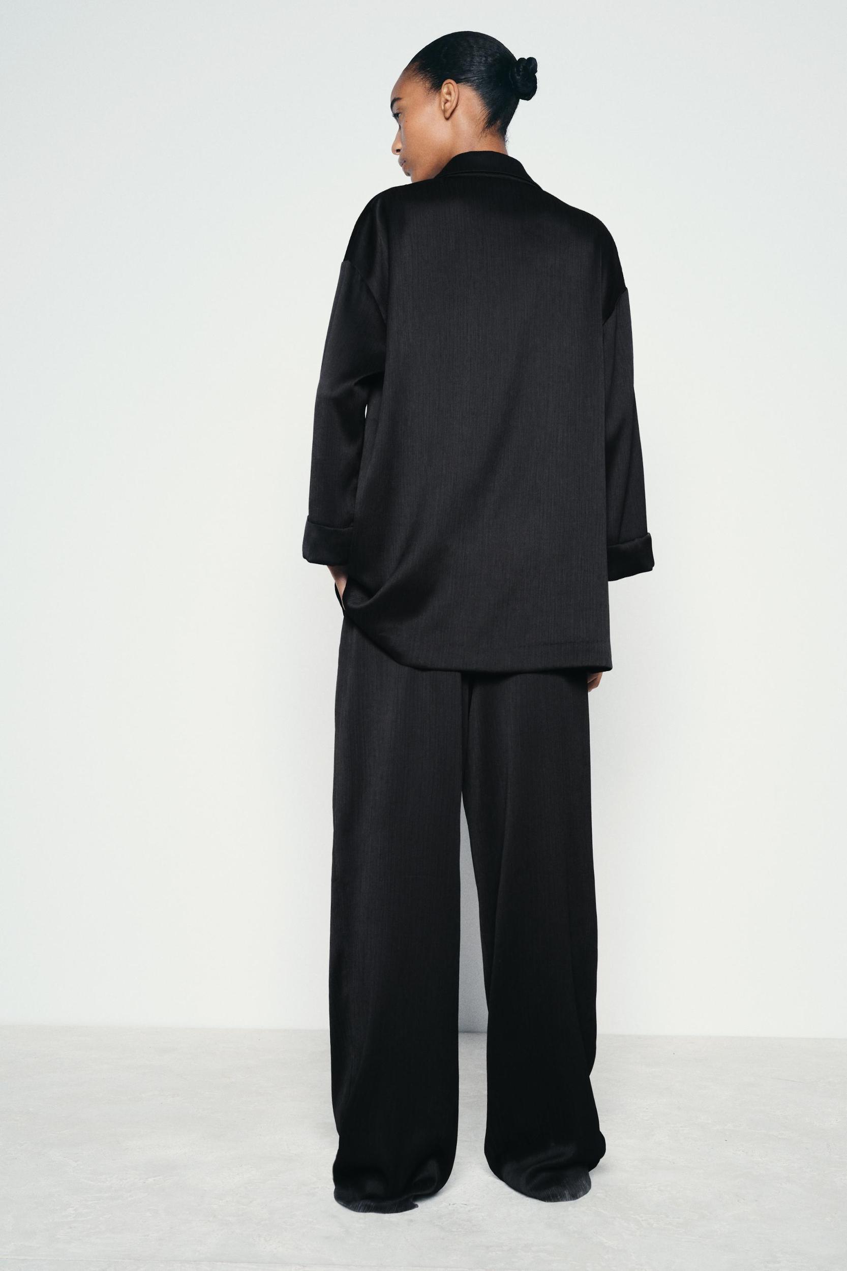WRINKLED EFFECT WIDE LEG PANTS Product Image