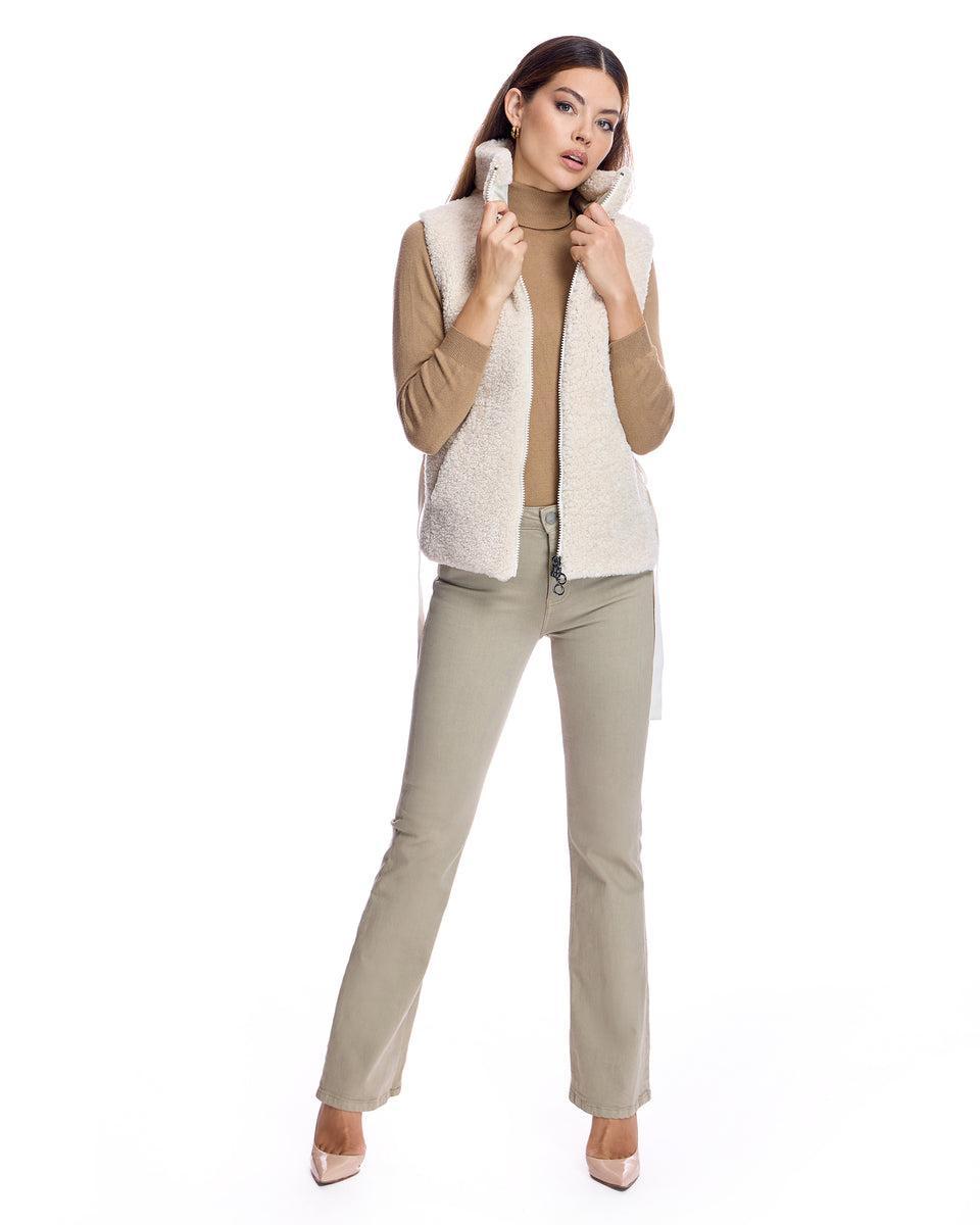 Shearling Lamb Vest with Poly Back Product Image