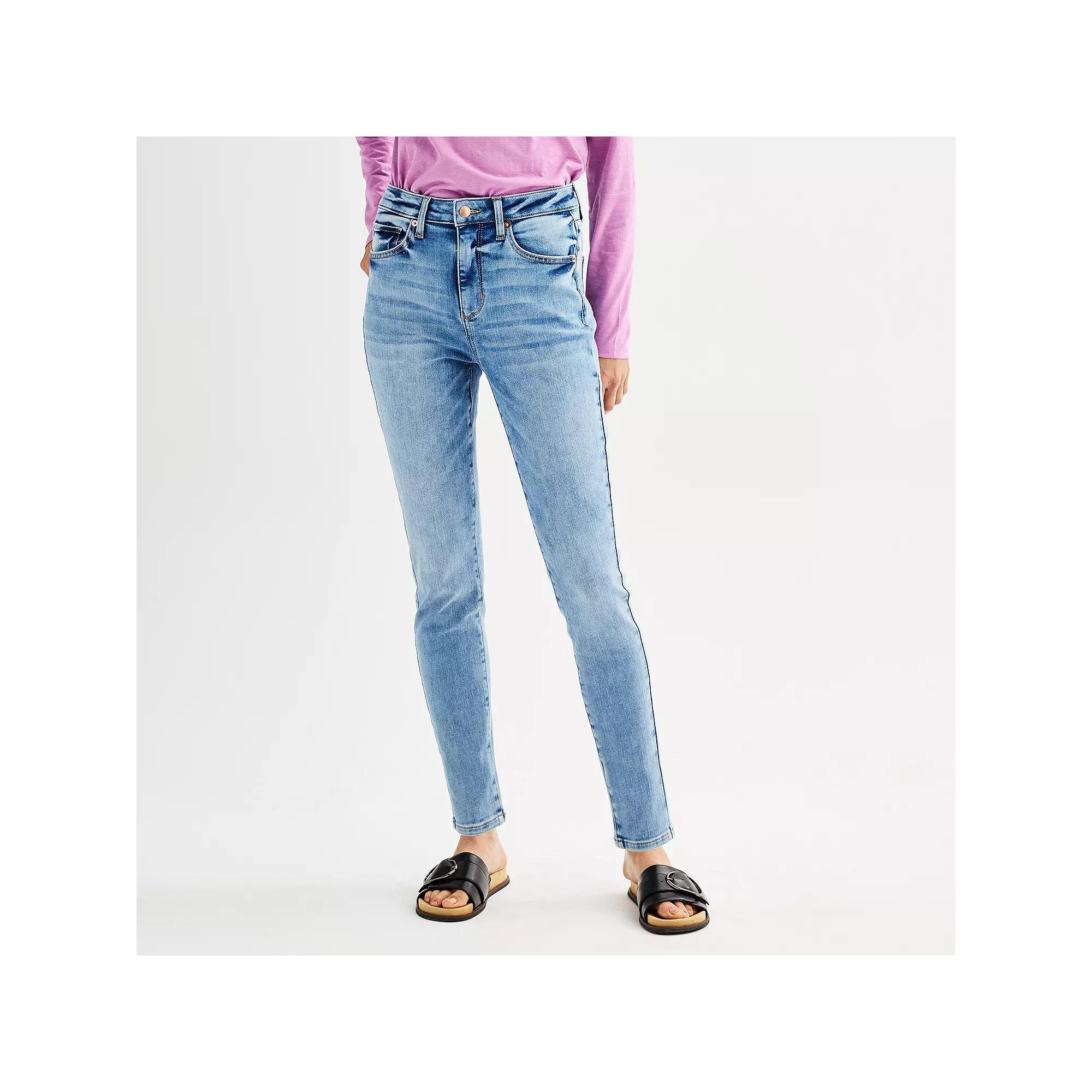 Petite Sonoma Goods For Life® High Rise Skinny Jeans, Women's, Size: 6 Petite, Light Blue Product Image