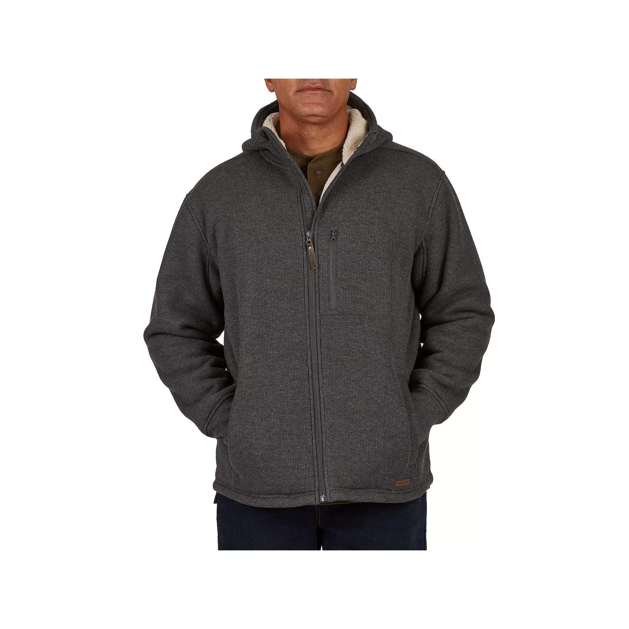 Mens Smiths Workwear Sherpa-Lined Hooded Thermal Shirt Jacket Grey Navy Product Image