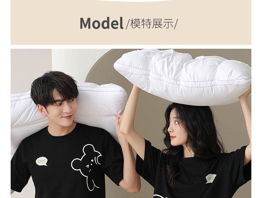 Couple Matching Pajama Set: Short-Sleeve Round Neck Cartoon Print T-Shirt + Shorts (Various Designs) Product Image