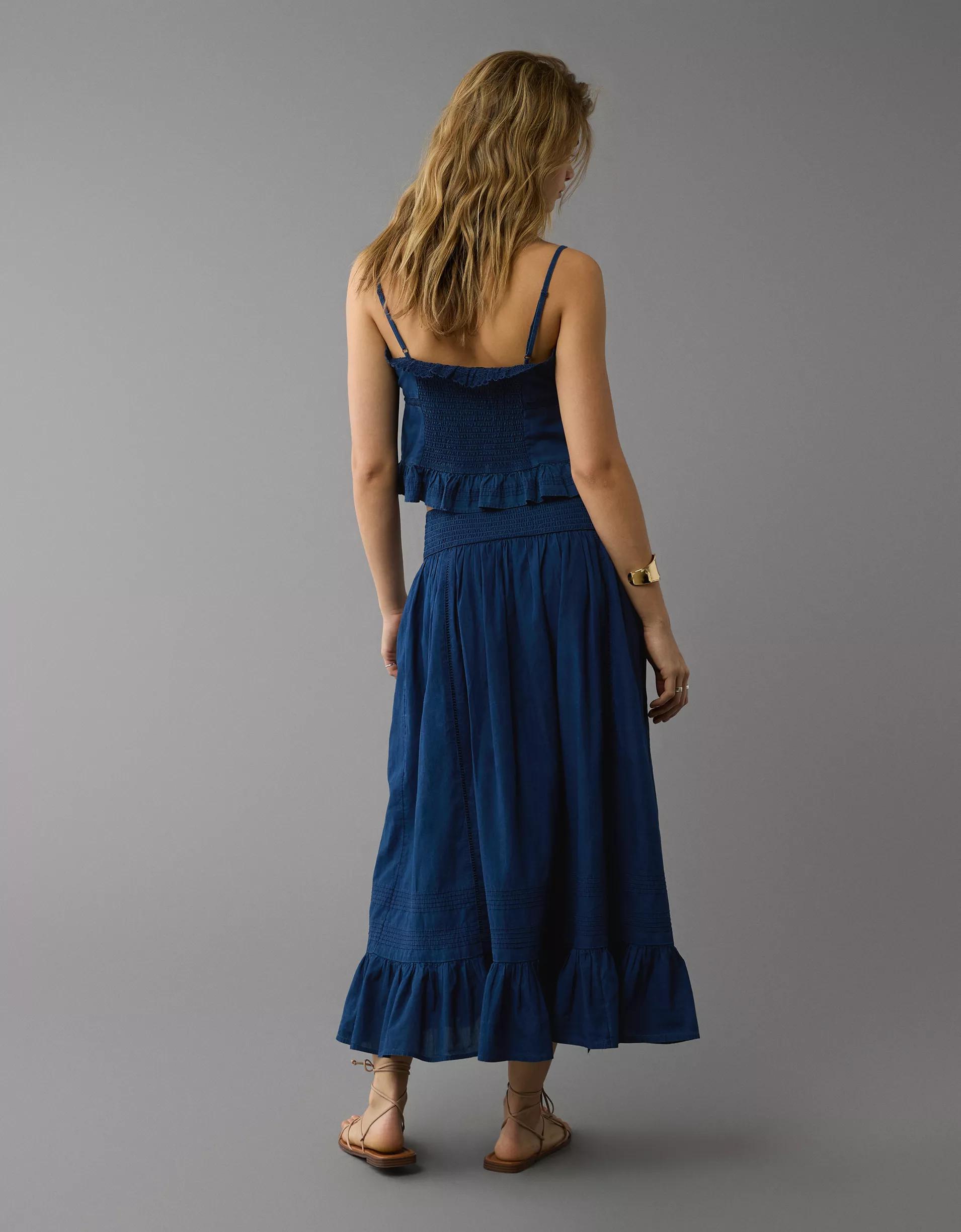 AE High-Waisted Ruffle Maxi Skirt Product Image