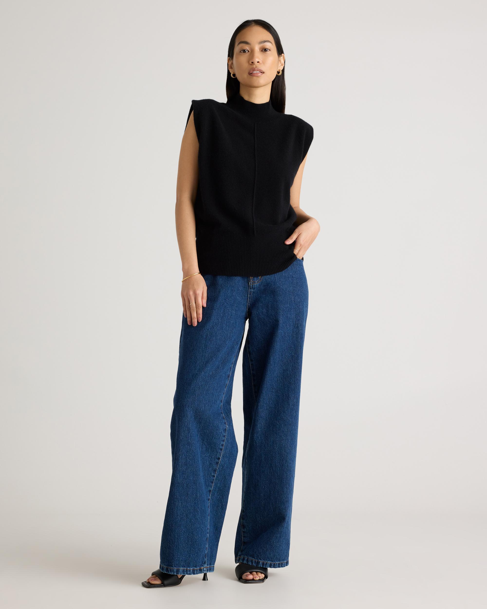 Quince | Women's Mongolian Cashmere Padded-Shoulder Sweater Tank Top Size XS Product Image
