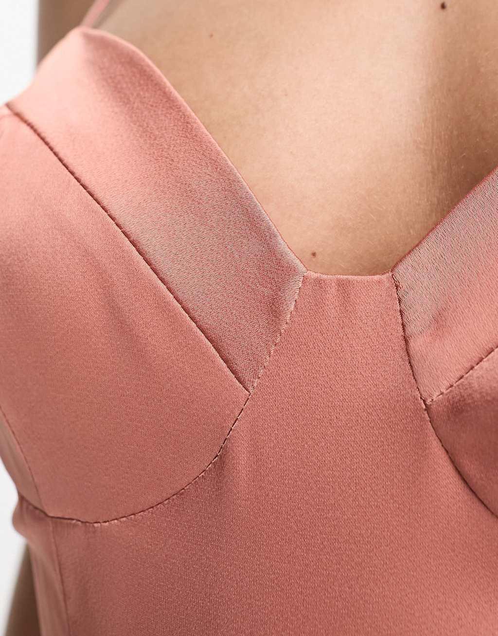 ASOS DESIGN satin corset detail maxi dress Product Image